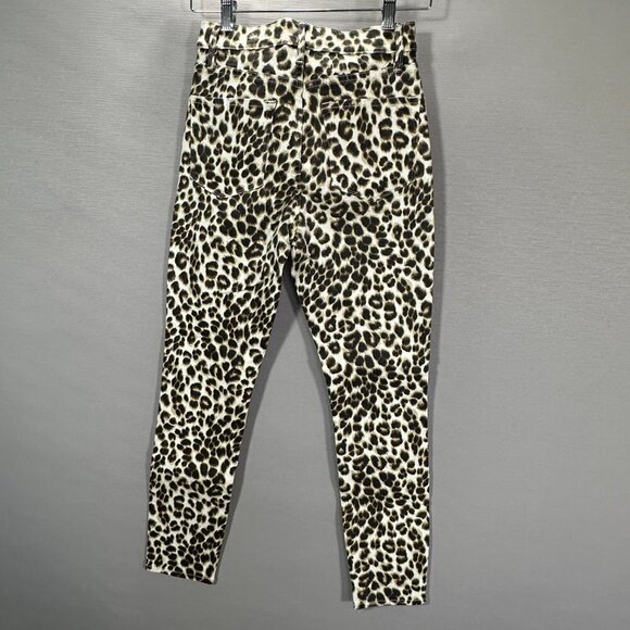 Frame Jeans Womens 25 Ali High Rise Cigarette Animal Print Cotton Stretch NEW - Picture 5 of 10